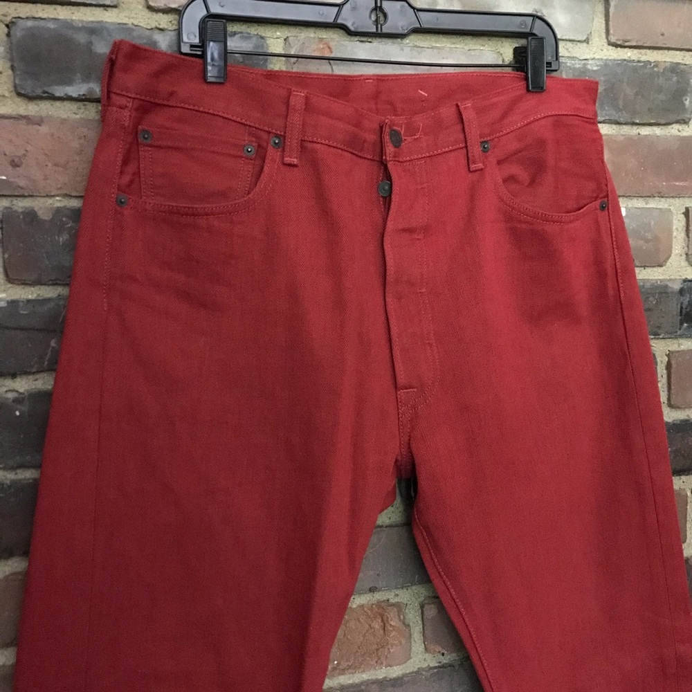 Levis red color straight leg jeans size 36 X 36 (36” waist X 35.5” inseam)
